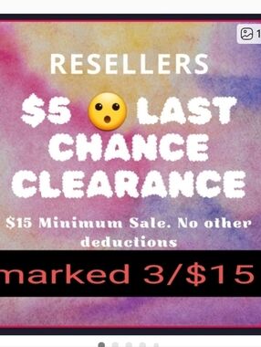 $15 minimum sale